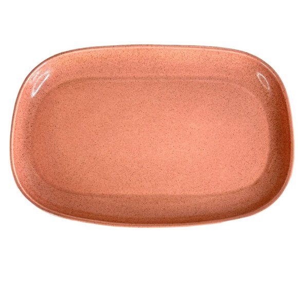 Russel Wright American Modern Coral Platter 13.5" Oval Rectangle Chip USA - Picture 2 of 9